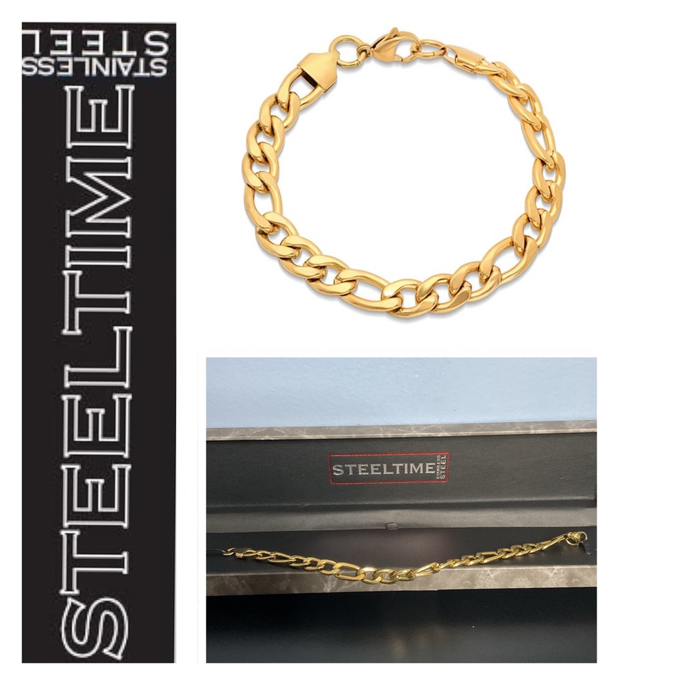 🐘 Steeltime 18k Gold Plated Stainless Steel Bracelet